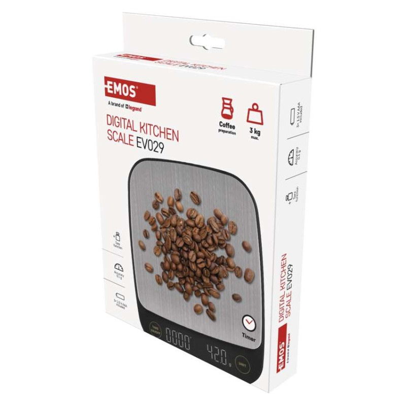 Digitálna kuchynská váha EV029 s časovačom, čierna 1