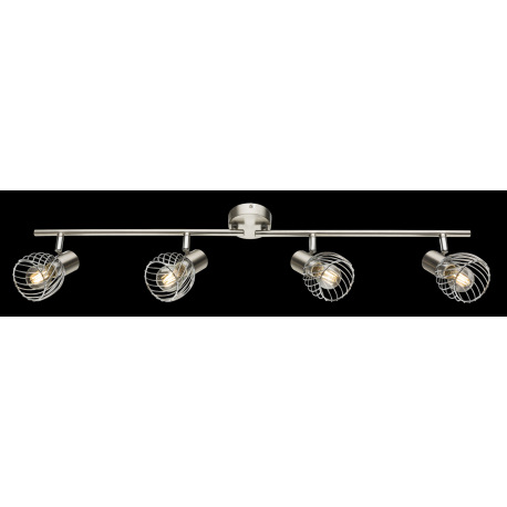 Stropné svietidlo, kov, nikel, chróm, nastaviteľné ramená, DxV: 800x160, bez žiaroviek 4xE14, max. 4 3