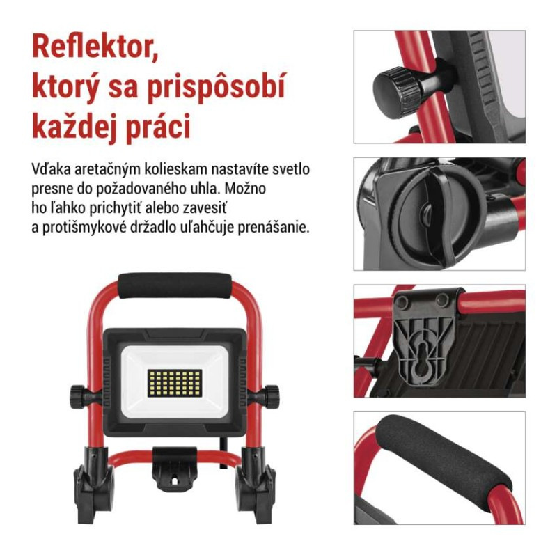 LED reflektor ELION 20W, červeno-čierny, IP65, 3000 lm, neutrálna biela 8