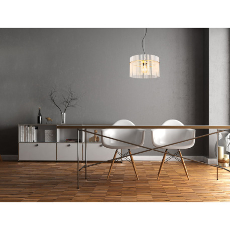 Závesné svietidlo, kov zlatej farby, sklenené tyče biele, priehľadné, kábel PVC čierny, možnosť skrá 1