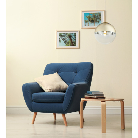 Závesné svietidlo, kov zlatý, sklo priehľadné zlaté, Ø250, V:1200, bez žiarovky 1xE27, max. 40W 230V 1