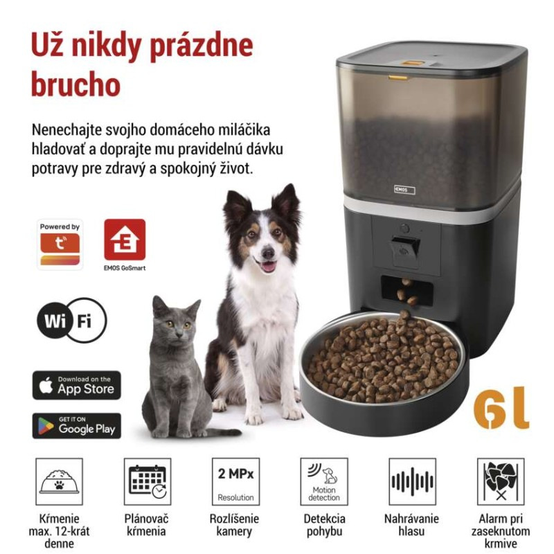 GoSmart dávkovač krmiva Pet Care s kamerou, 6 l, čierny, Wi-Fi 1