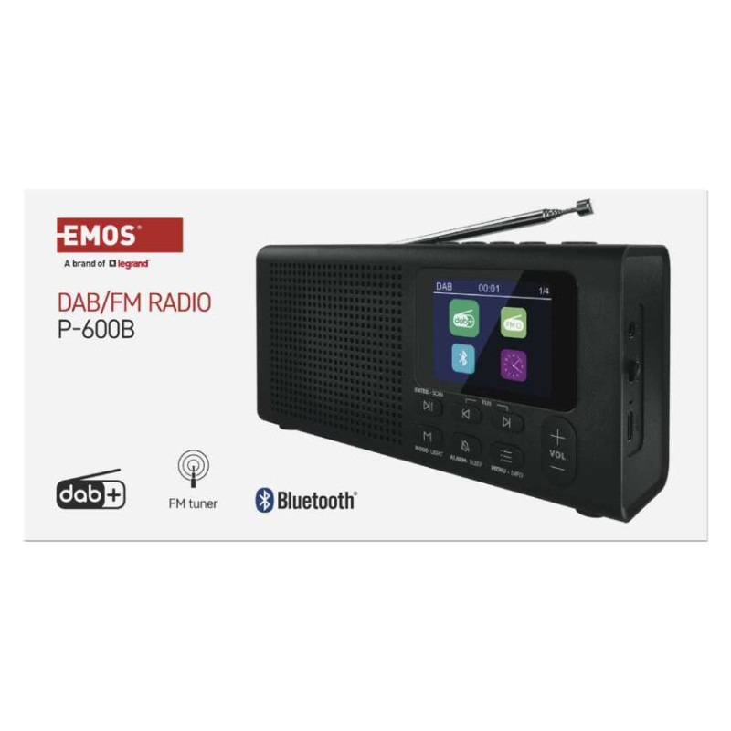 Prenosné rádio s Bluetooth P-600B, DAB / DAB+ / FM, čierne 11