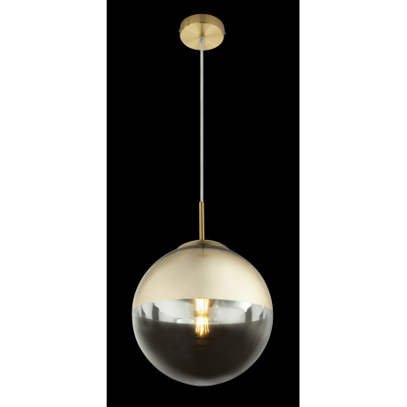 Závesné svietidlo, kov zlatý, sklo priehľadné zlaté, Ø250, V:1200, bez žiarovky 1xE27, max. 40W 230V 2