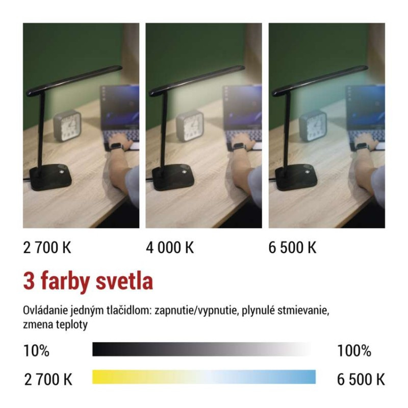 LED stolná lampa CHASE, čierna 4