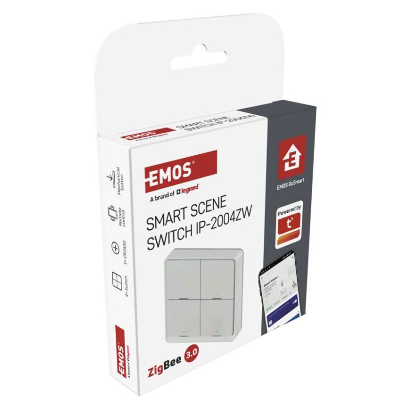 GoSmart Prenosný ovladač scén IP-2004ZW, ZigBee 3.0, 4-tlačidlový 9