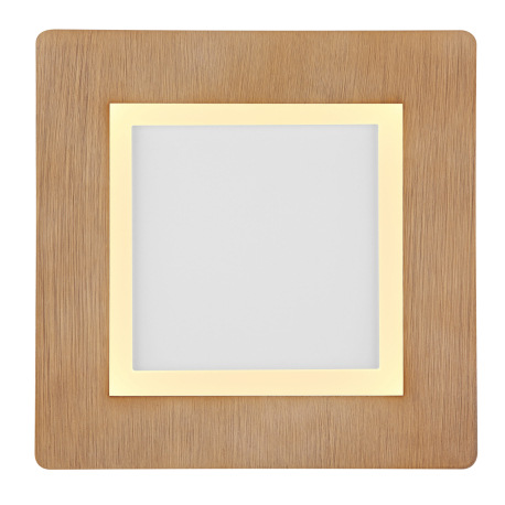 Stropné svietidlo kov biely, akryl imitácia dreva, akryl biely, DxŠxV: 300x300x50mm, vrátane LED 23, 12