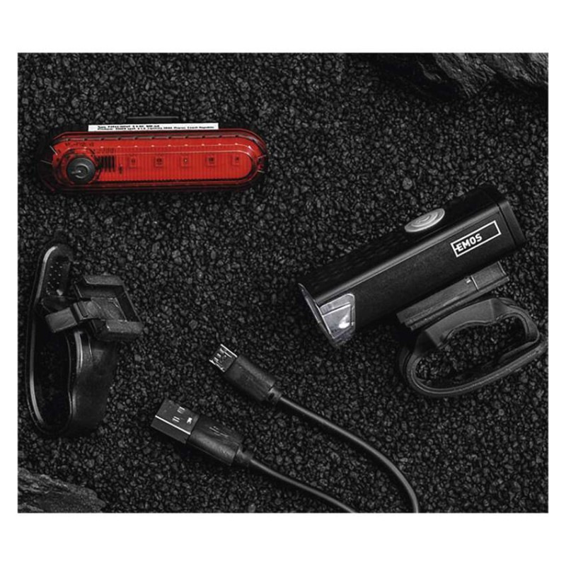 LED predné + zadné nabíjacie svietidlo na bicykel P3923, 90 lm 1