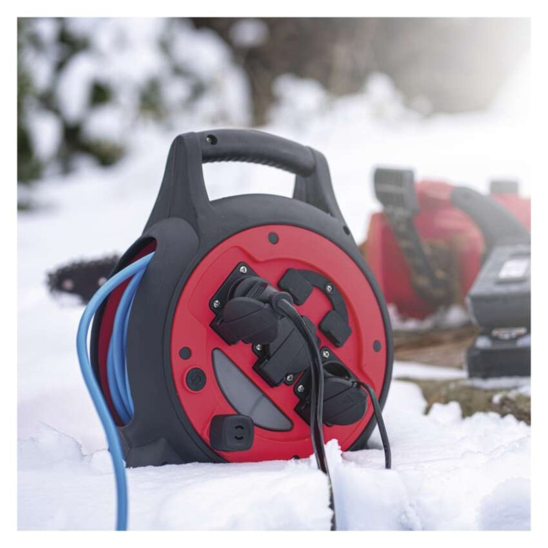 Špeciálny predlžovací kábel na bubne 20 m / 3 zásuvky / PVC / 230 V / 1,5 mm2 3