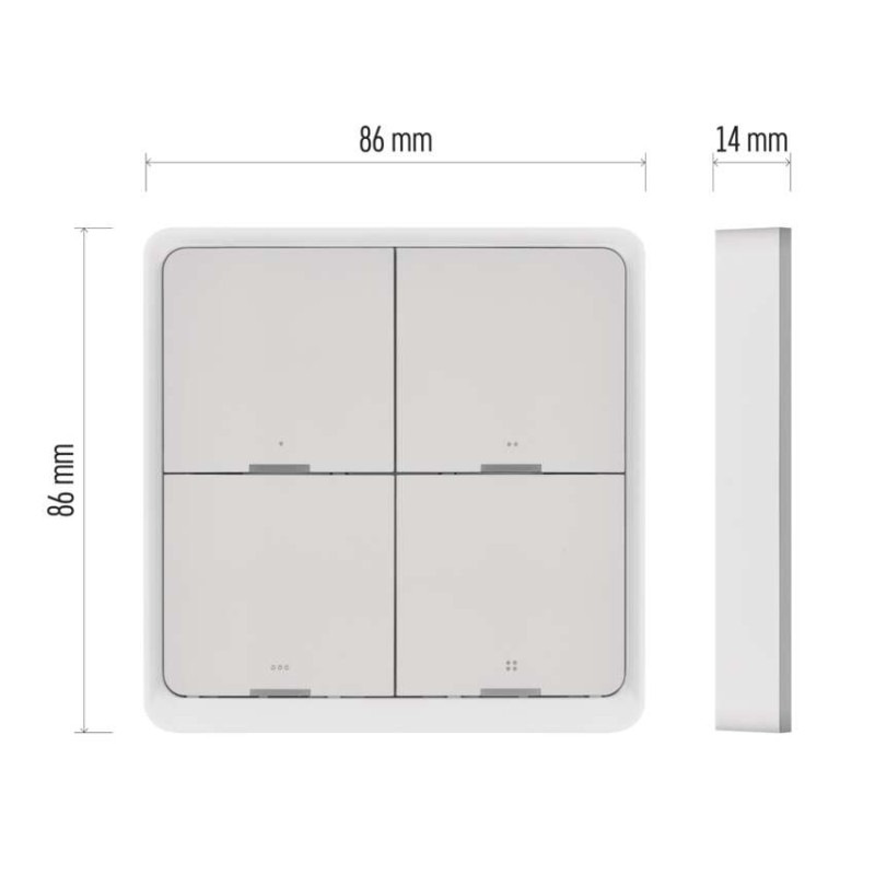 GoSmart Prenosný ovladač scén IP-2004ZW, ZigBee 3.0, 4-tlačidlový 13