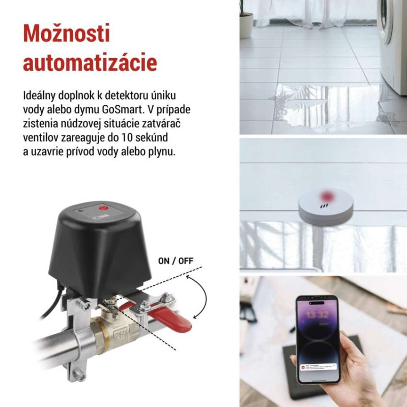 GoSmart Motorizovaný zatvárač ventila voda/plyn P5640S ZigBee 3