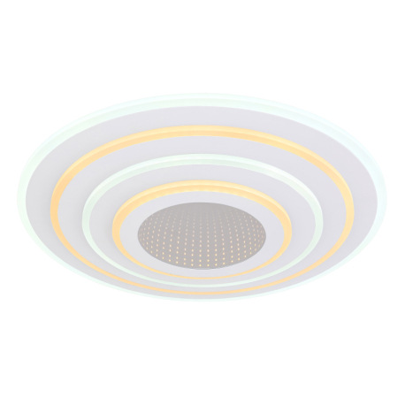 Stropné svietidlo, kov biely, akryl biely, plast pochrómovaný 3D efekt, stmievateľné, niekoľko úrovn 16