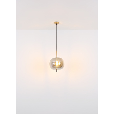 Stolová lampa, kov mosadz, sklo, s vypínačom na kábli, ø: 185mm, V:450mm, dĺžka kábla 1500mm, bez ži 15