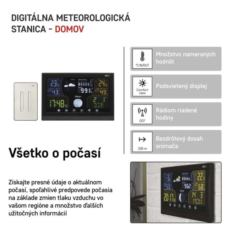 Domáca bezdrôtová meteostanica E6018 2