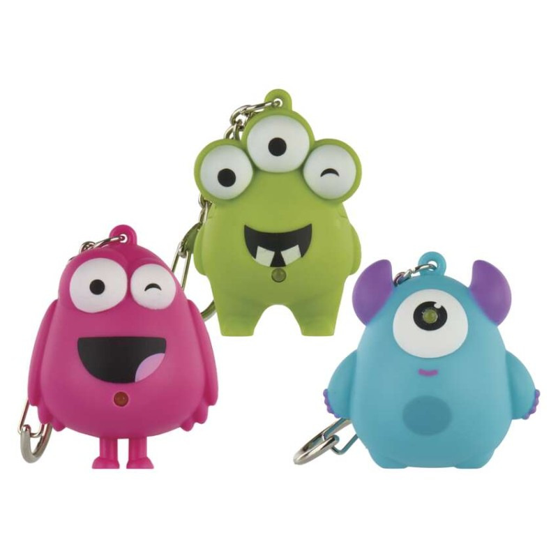 LED kľúčenka - príšerky so zvukom, 18 ks, display box 4