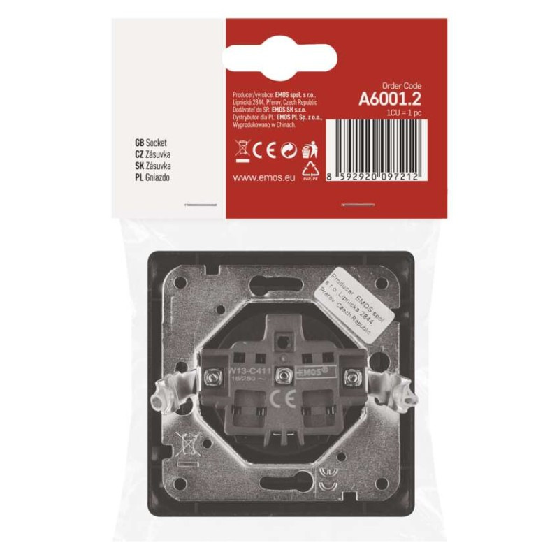 Zásuvka jednonásobná, antracit 4