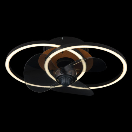 Stropný ventilátor, kov čierny/imitácia dreva,plast biely/dymový, stmievateľný, niekoľko úrovní pomo 2