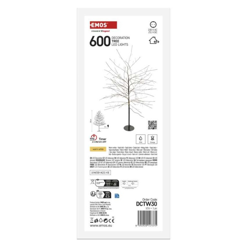 LED vianočný stromček, 120 cm, vonkajšia aj vnútorná, teplá biela, časovač 5