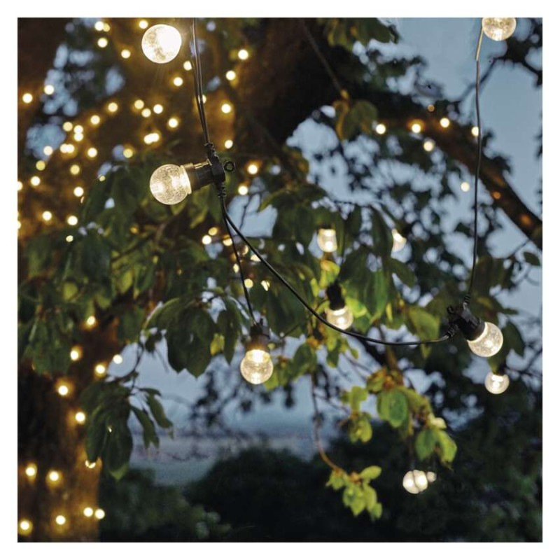 LED svetelná reťaz – 10x párty žiarovky číre, 5 m, vonkajšia aj vnútorná, teplá biela 3