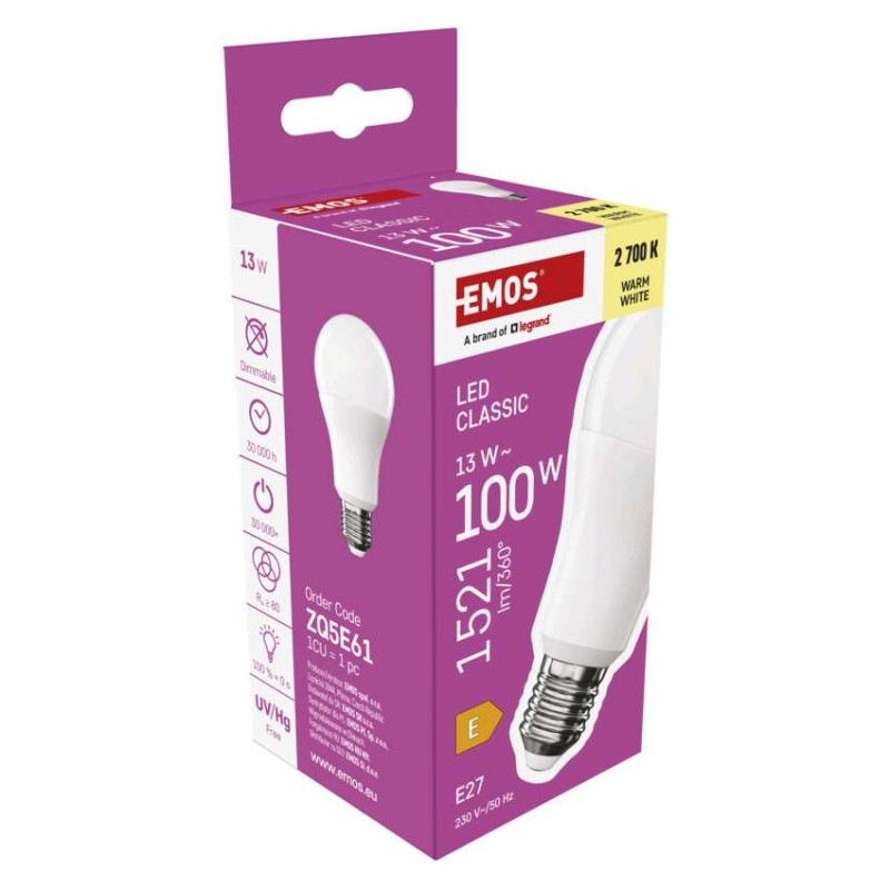LED žiarovka Classic A60 / E27 / 13 W (100 W) / 1521 lm / Teplá biela 6