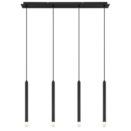 Závesné svietidlo, kov čierny, akryl satinovaný, číry, kábel PVC čierny, DxŠxV: 760x80x1200mm, bez ž 4