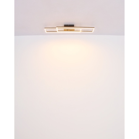 Stropné svietidlo, kov čierny, MDF vzhľad dreva tmavý, hliník čierny, plast biely, chróm, polohovate 7