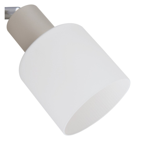 Nástenné svietidlo, kov, piesková matná, kov chrómovaný, sklo biele, kolískový vypínač na výrobku, Š 4