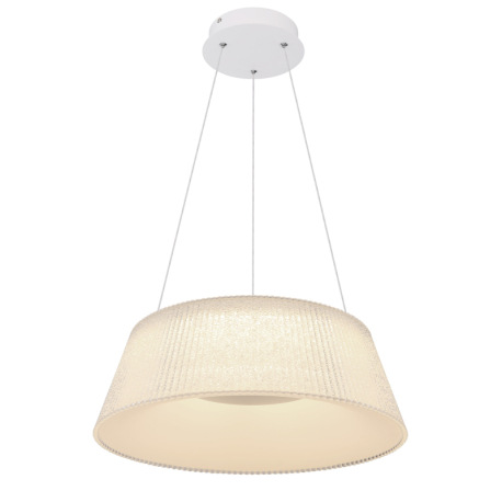 Závesné svietidlo, kov biely, transparentný akryl, plastové krištále priehľadné, nočné svetlo, funkc