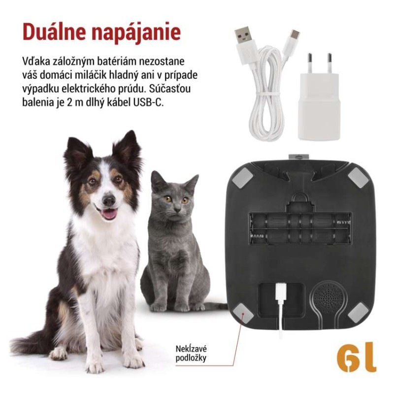 GoSmart dávkovač krmiva Pet Care s kamerou, 6 l, čierny, Wi-Fi 5
