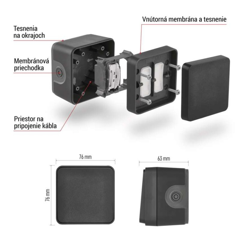 EMOS Cyklone prepínač nástenný Č.1,6 IP55 2