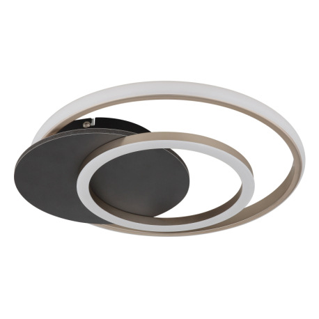 Stropné svietidlo, MDF sivý, plast vo farbe šampaň, plast biely, DxŠxV: 380x360x6mm, vrátane LED 24W 8