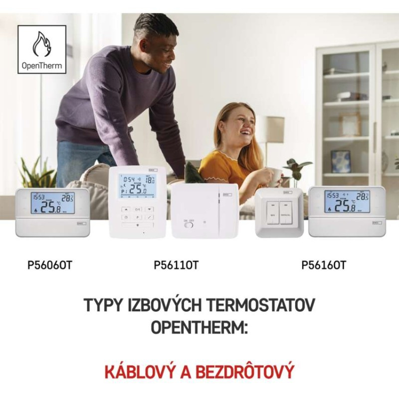 Izbový programovateľný bezdrôtový OpenTherm termostat P5616OT 2