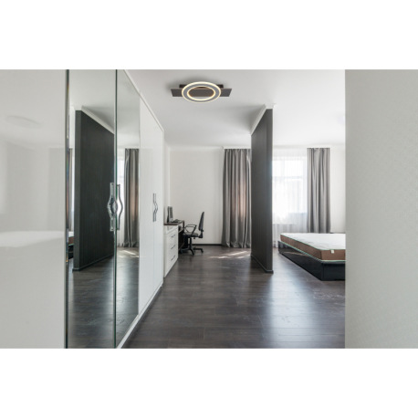 Stropné svietidlo, plast antracit, brúsený sivý kov, akryl biely, DxŠxV: 440x290x55mm, vrátane LED 1 2