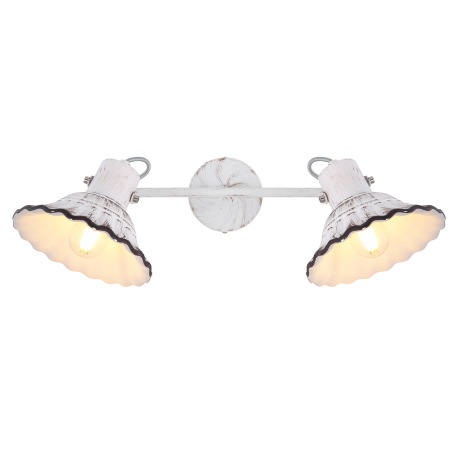 Nástenné svietidlo, kov biely a čierny, keramika biela a čierna, DxV:520x250, bez žiaroviek 2xE27, m 3