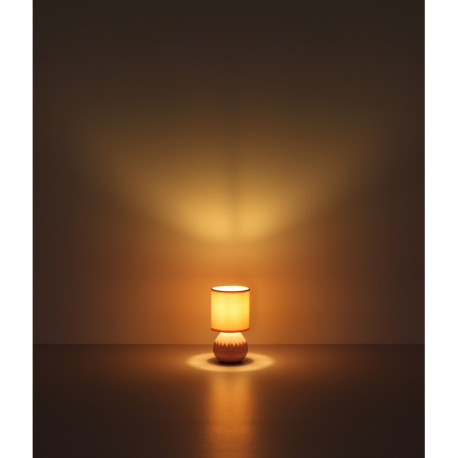 Stolová lampa, ružová keramika, ružový textil, biely PVC kábel, kolískový vypínač na kábli, ø: 120 m 13