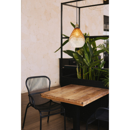 Závesné svietidlo, kov čierny, sklo jantárové, priehľadné, kov mosadzný matný, kábel PVC čierny, mož 7