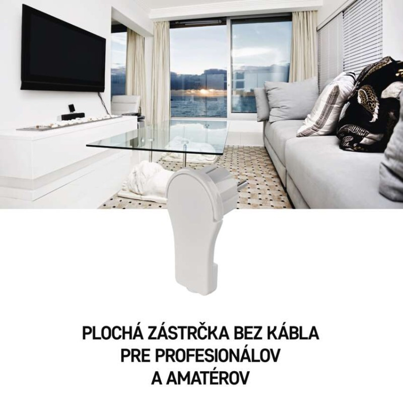 Vidlica uhlová pre predlžovací kábel, biela 6