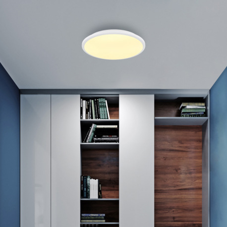 Stropné svietidlo, plast biely, ø: 350 mm, V: 55 mm, vrátane LED 18W 230V, zdroj 2050lm, výstup 950l 7