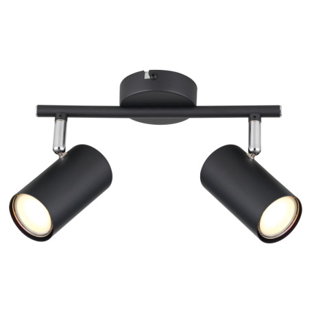 Nástenné svietidlo, kov čierny matný, chróm, DxŠxV: 250x100x135mm, bez žiaroviek 2xGU10, max. 25W 23 7