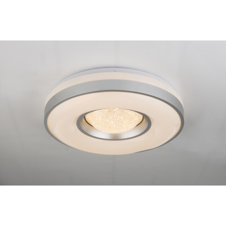 Stropné svietidlo, kov biely, akryl biely, strieborný, Ø410, V:100, vrátane 1xLED 24W 230V, 1340lm, 5