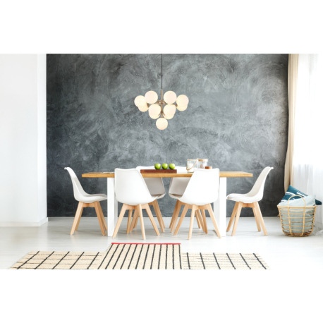 Závesné svietidlo, kov nikel, sklo biele, čierny textilný kábel, ø: 560 mm, V: 1200 mm, bez žiarovie 8