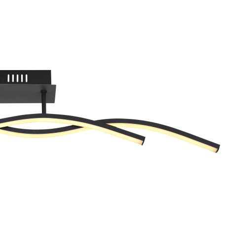 Stropné svietidlo, kov čierny, grafit, plast opál, DxŠxV: 880x80x155mm, vrátane LED 20W 230V, zdroj 4