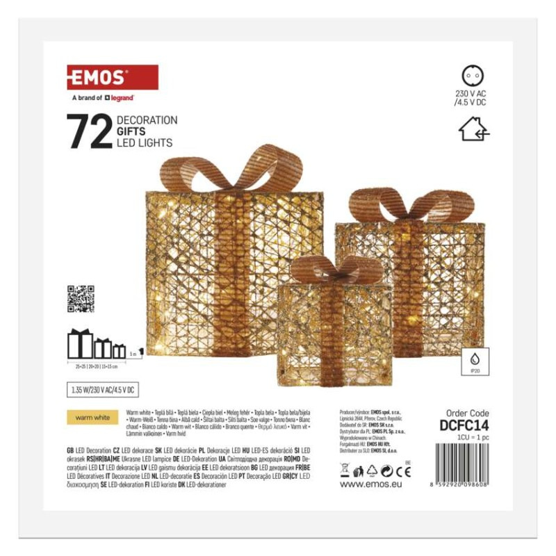 LED darčeky, 3 veľkosti, vnútorné, teplá biela 5