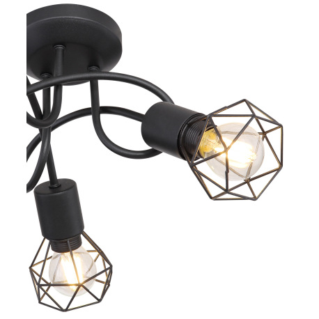 Stropné svietidlo, čierny kov, Ø360, V: 200, bez žiaroviek 3xE14, max. 40W 230V 5