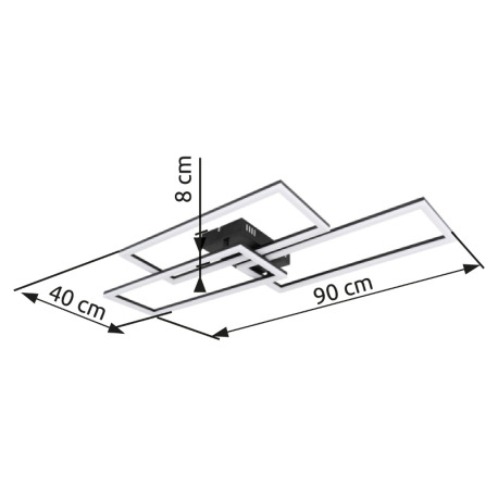 Stropné svietidlo, kov čierny, plast biely, pamäťová funkcia, stmievateľné, diaľ.ovládanie, fixácia 11