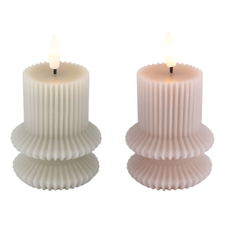 Dekoratívne svietidlo, plast sivý, plast biely, posuvný vypínač, efekt ohňa, vrátane batérie 1x CR20 1