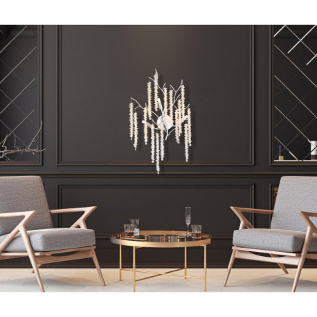 Nástenné svietidlo, kov chróm, pochrómovaný hliník, číre plastové krištále, ŠxV: 320x600mm, H: 180mm 1