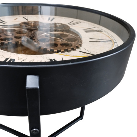 Konferenčný stolík, čierny kov, sklenená doska, ø: 490 mm, V: 570 mm 3