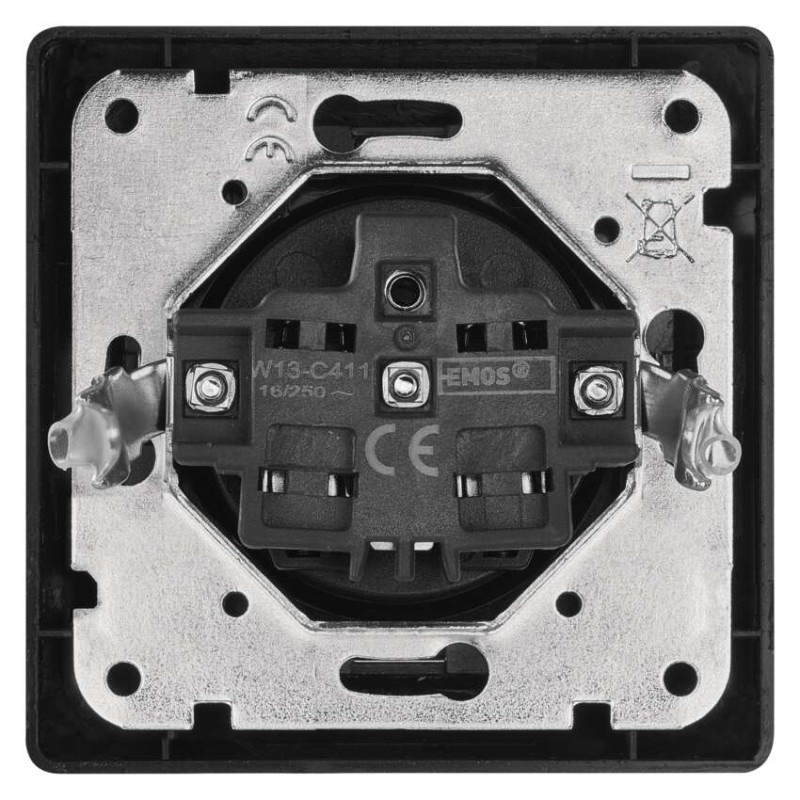 Zásuvka jednonásobná, antracit 2