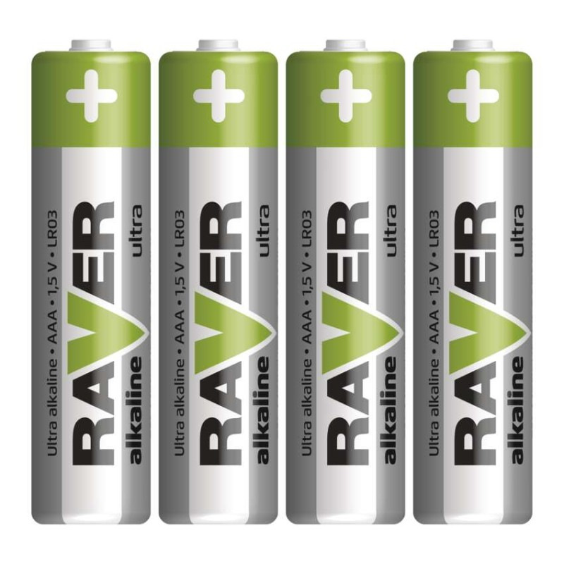 Alkalická batéria RAVER LR03 (AAA), 4 ks
